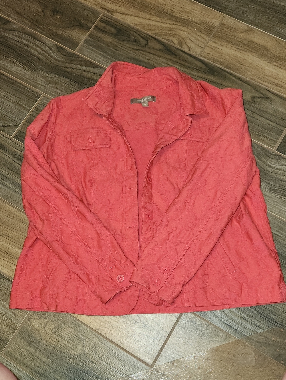 Croft & Barrow Coral Pink Lightweight Jacket